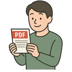 PDFを受け取るイラスト